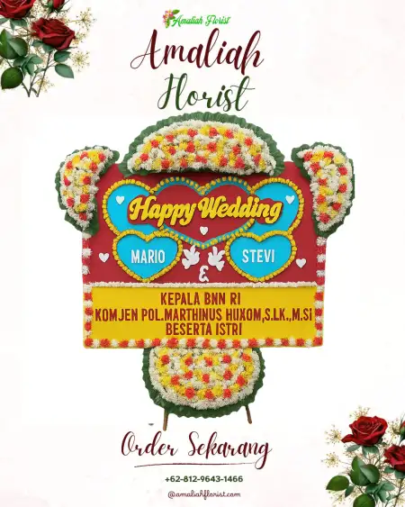 Papan Bunga Pernikahan Dangdang